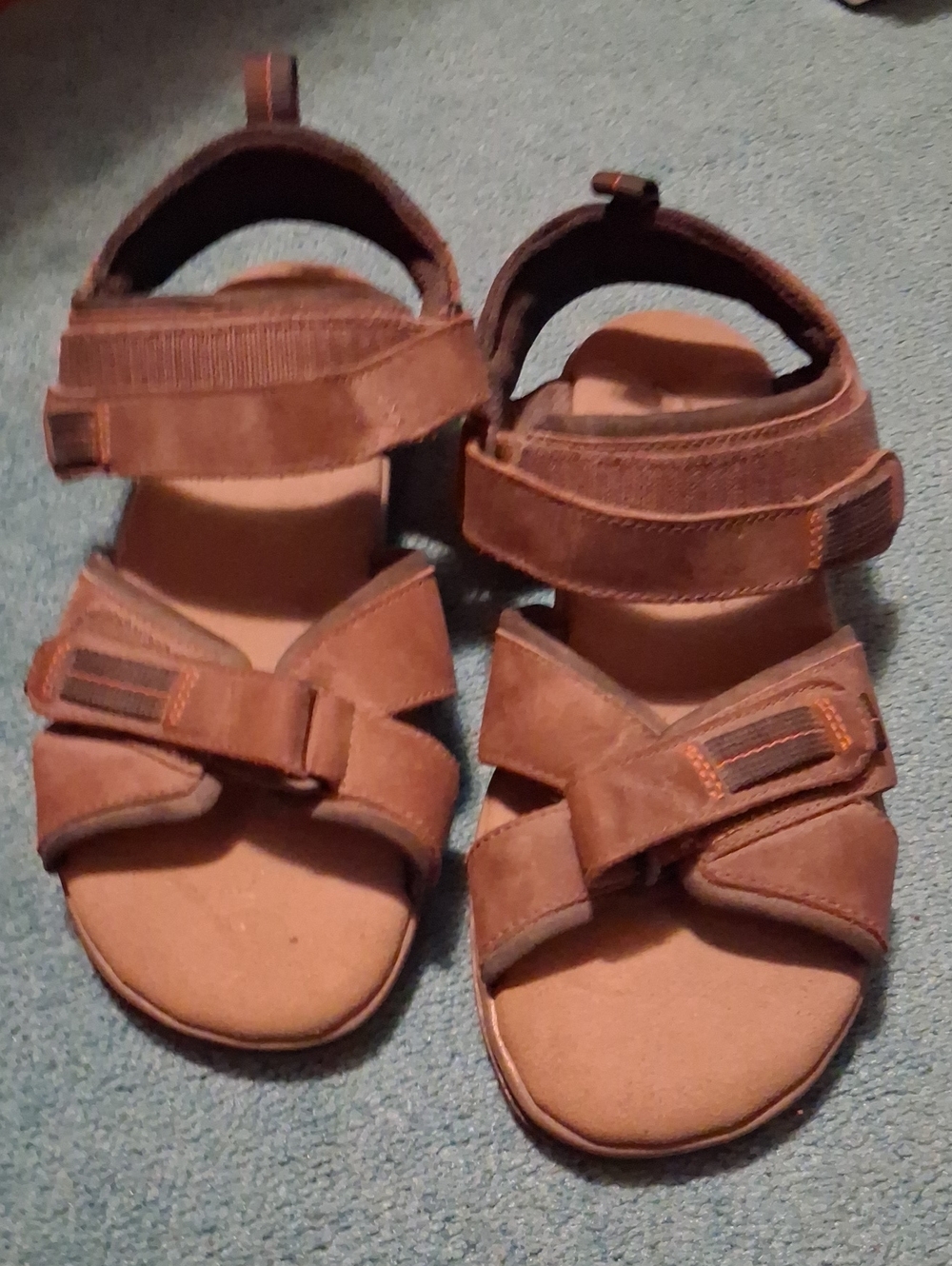 Clarks Men's Brown Leather Adjustable Strap Sandals